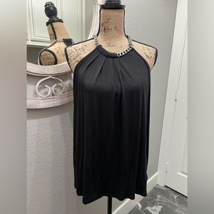 Michael Kors Black Halter with Chain Neck Detail - Medium